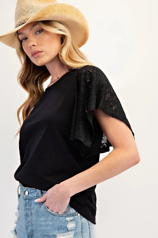 Penny Lace Sleeve Top Casual Women's Japanese 