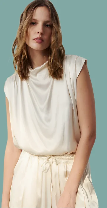 Sevan Satin Top Sophisticated Women's Tailored