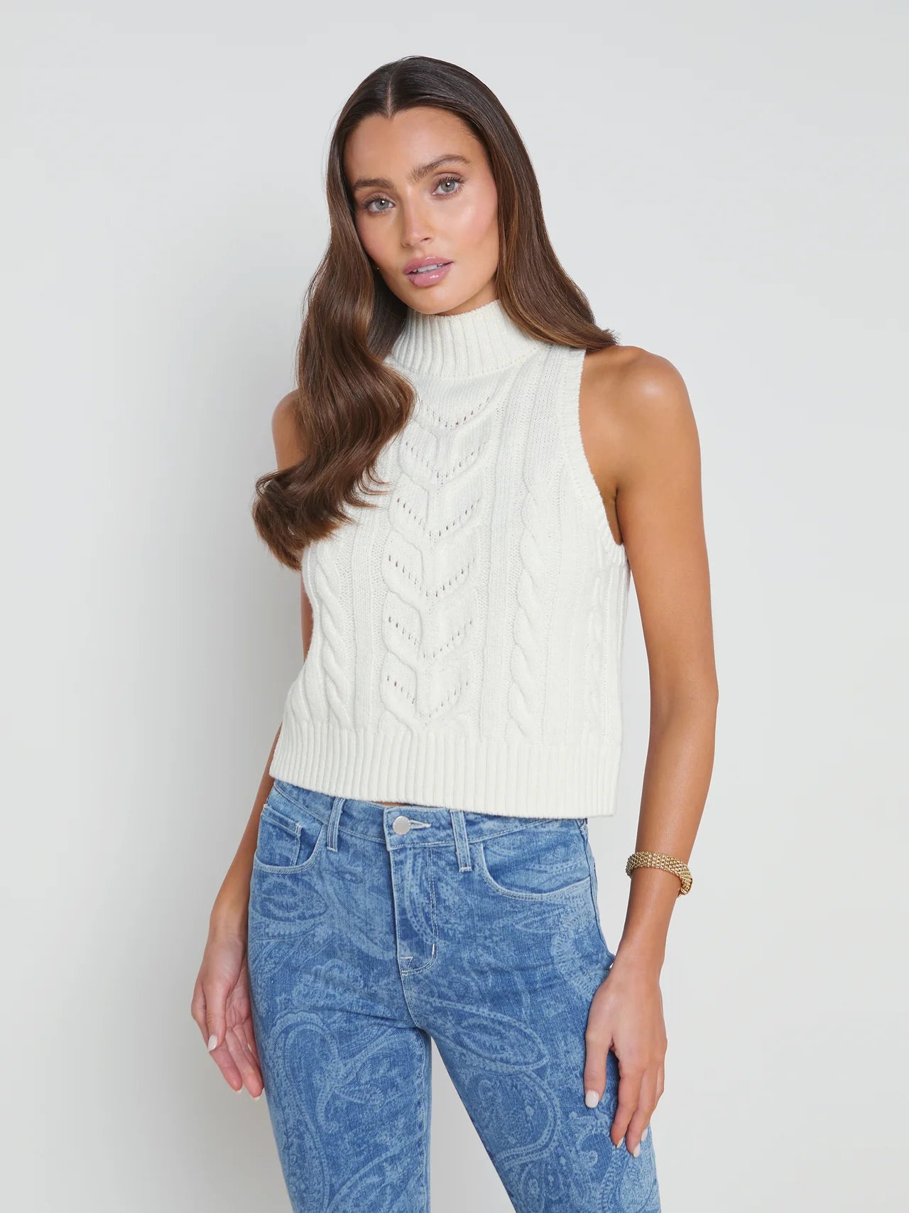 Bellini Cable-Knit Turtleneck Cozy Women's Sherpa - lined