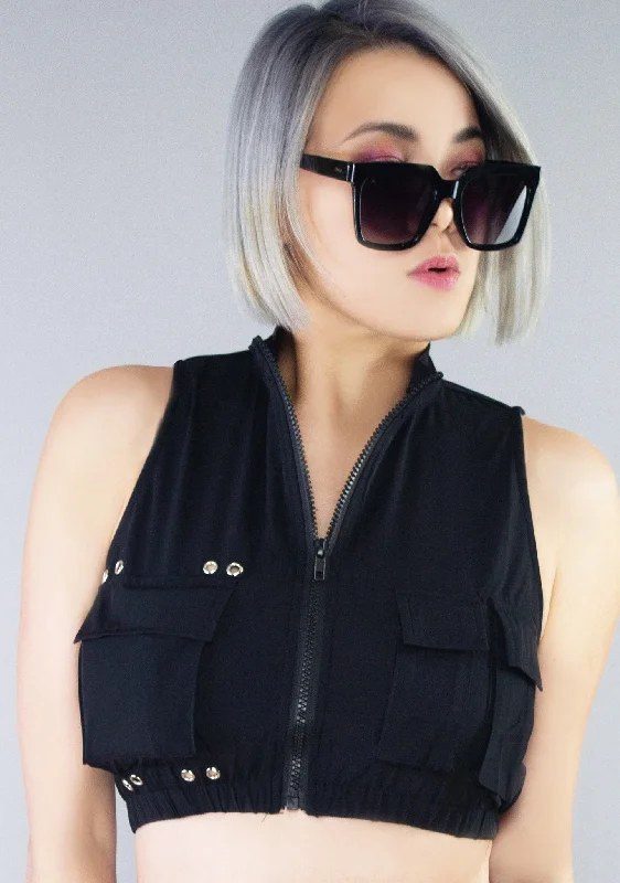 Power Move Cargo Halter Top Youthful Women's Anime - inspired
