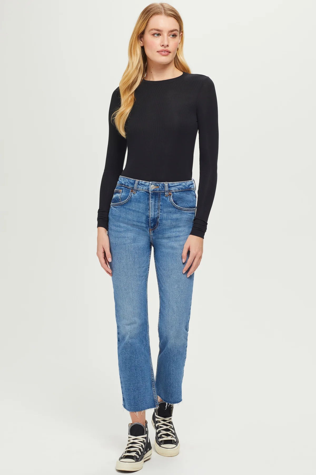 Ribbed Long Sleeve Tee in Black Rugged Women's Outdoor 
