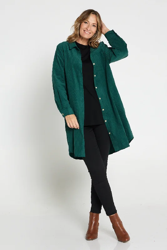 Parvati Corduroy Overshirt - Dark Green Refined Women's Velvet