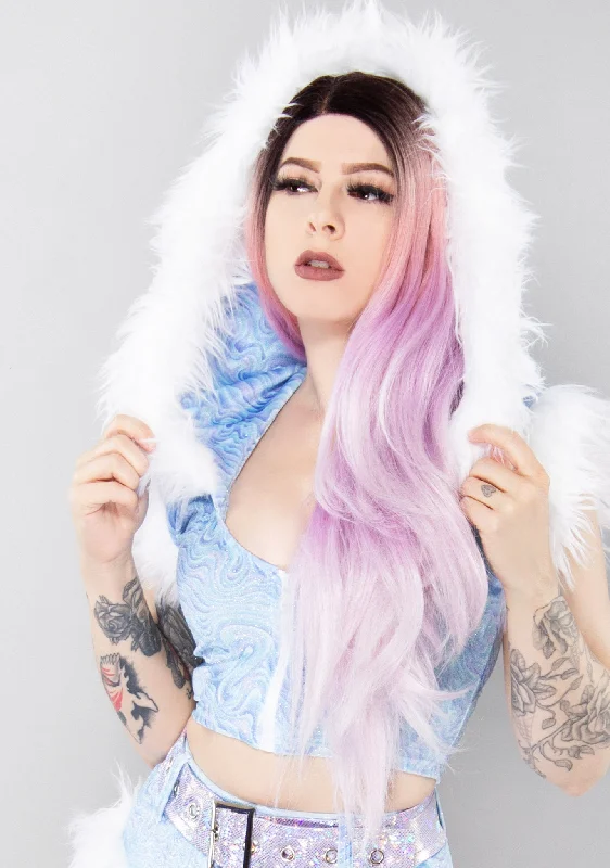 Frost Queen Hooded Crop Top Refined Women's Velvet