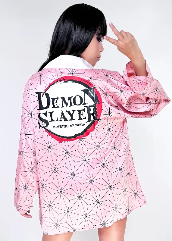 Demon Slayer Nezuko Cosplay Anime Kimono Robe Cashmere