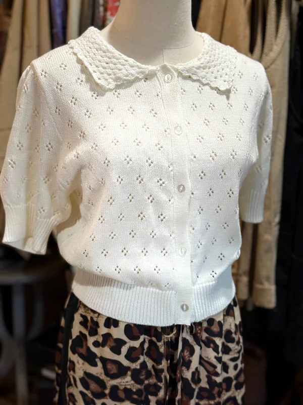 June Scalloped Collared Cardigan Traditional Women's 