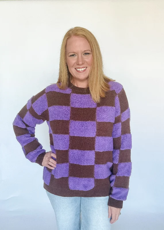 Old Faithful Checker Sweater Classic Women's Pin - striped