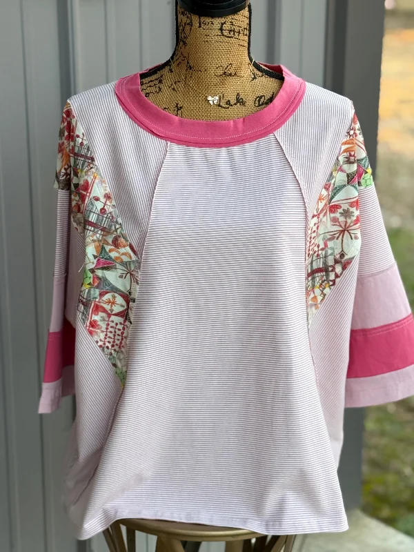Eve Mixed Pattern Top Feminine Women's Soft 