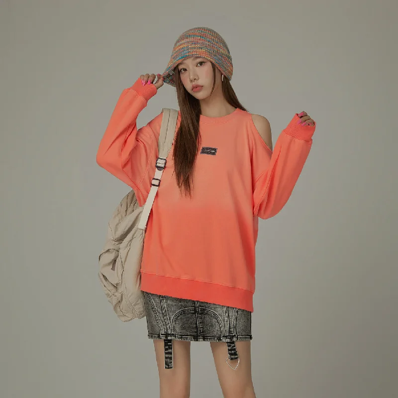 One Shoulder Cutout Oversized Sweatshirt Sophisticated Women's 
