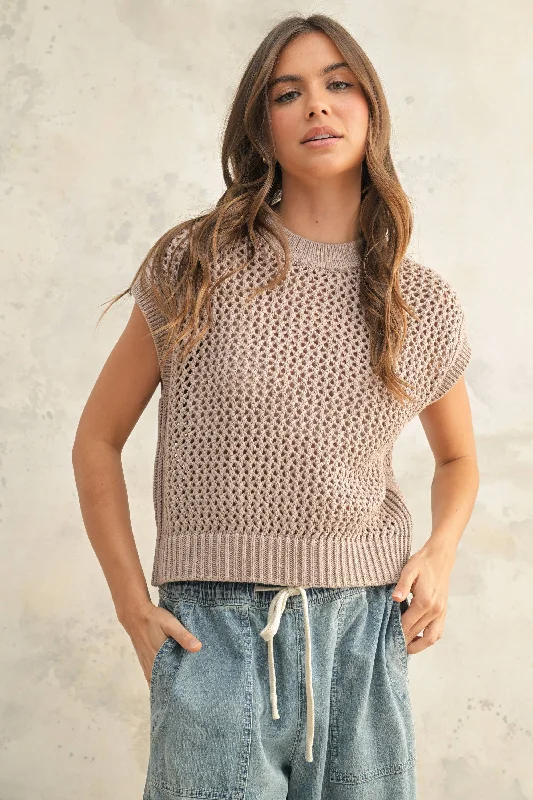 Stephie Crochet Sweater Dynamic Women's High - energy