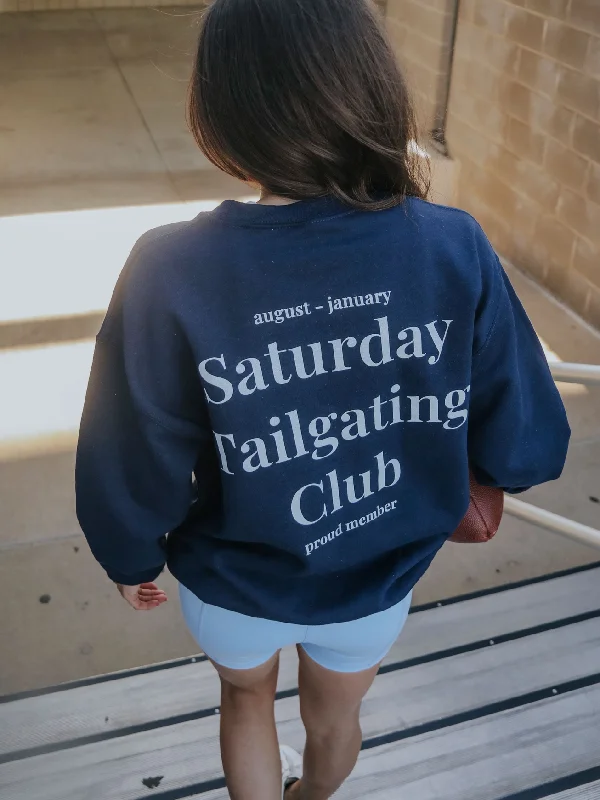 Saturday Tailgating Club Sweatshirt - Navy Earthy Women's 