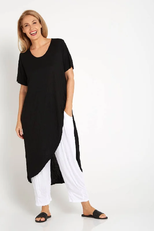 Koda Tunic Top - Black Relaxed Women's 