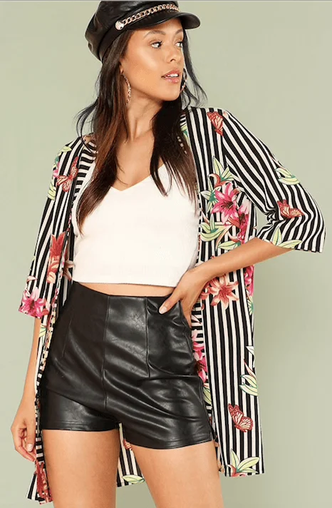 FLORA’S FLORAL STRIPE KIMONO Modern Women's Tech