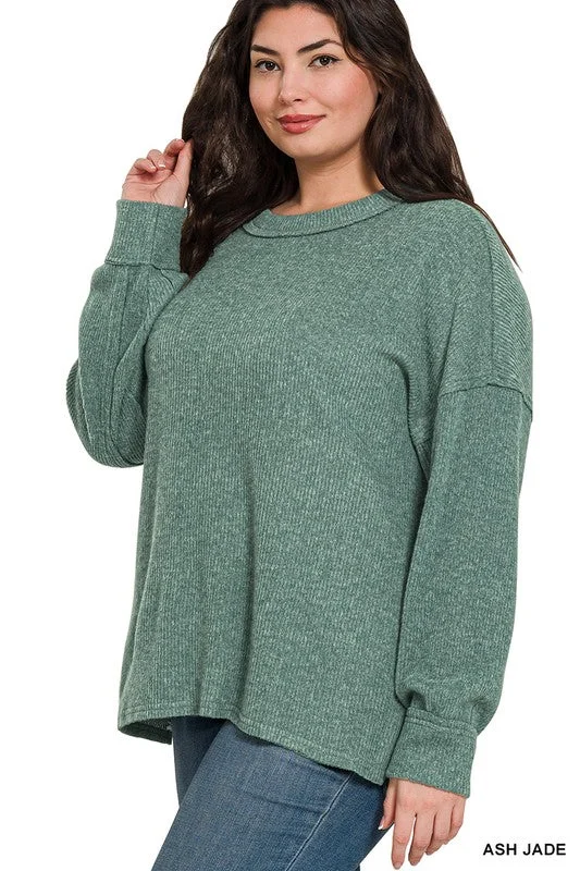 The Versatile Hacci Long Sleeve Plus Top Classic Women's Tweed