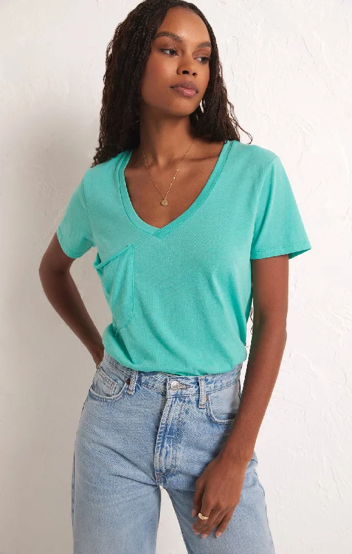 Z Supply Pocket Tee - Cabana Green Sporty Women's Athleisure 