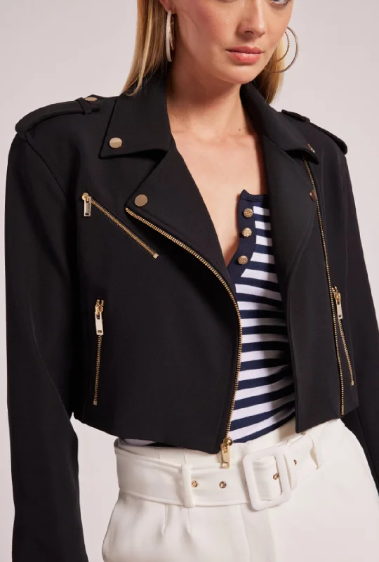 Cosita Crepe Moto Jacket in Black Bohemian Women's Free