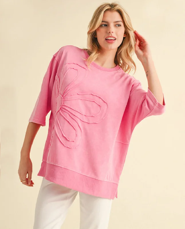 Plus Floral Embroidery Sweatshirt Top garde