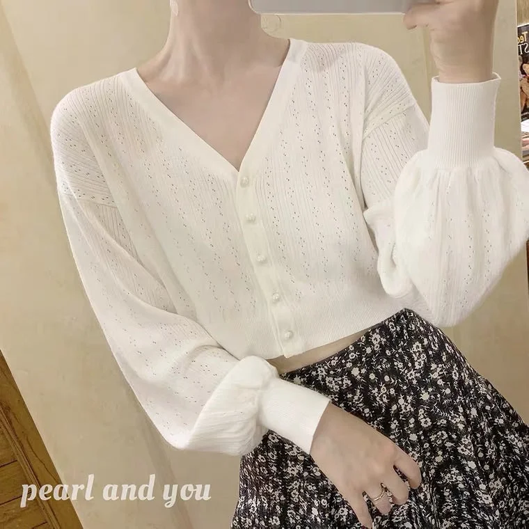 “PEARL AND YOU” WHITE KNIT cardigan BY41111 Earthy Women's Hemp - based